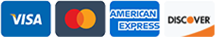 We accept Visa, Mastercard, American Express, Discover